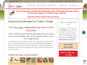 Screenshot of Cats n Dogs Website on computer
