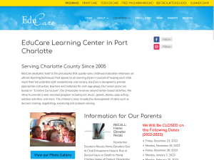 Screenshot of Educare Website on Desktop Computers